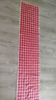 Tischläufer rot kariert mit Tannenbäumen und Spitze 182 cm