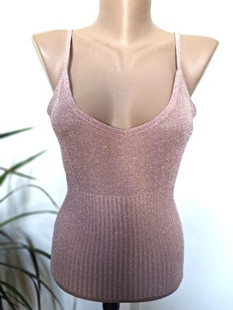 Top à fine bretelles – Soie / Coton - Paillettes– Taille XS