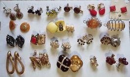 Sammlung - 18 Paar Vintage Ohringe Ohrhänger CLIPS