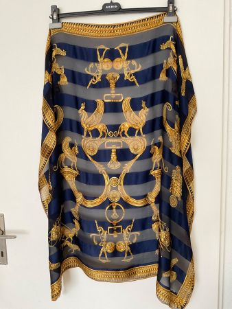 CODELLO 100% Seiden Foulard blau/goldig Neuwertig