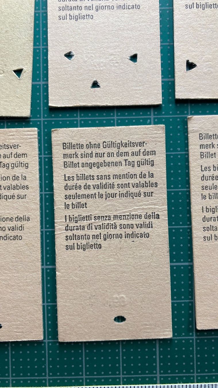 Biglietti: Ab Brugg, 32 Edmondsonsche Bahn Billette, SBB, 1983 – Usato da Lenzburg venduto da fh1 6
