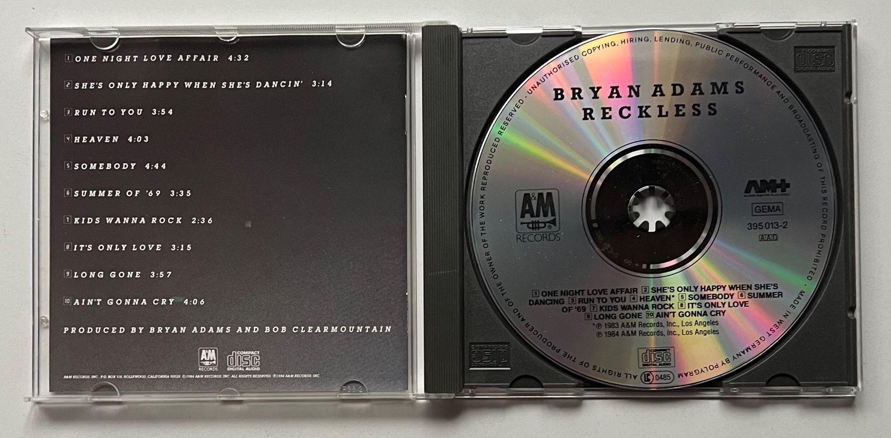 CDs: Bryan Adams / Reckless – Gebraucht aus Näfels von rottabi 2