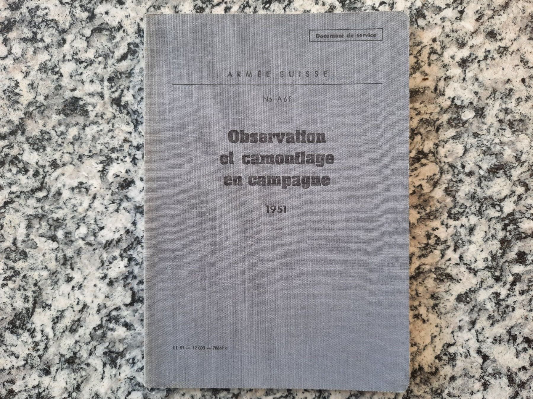 Libri: Observation et camouflage en campagne – Usato da Ruswil venduto da Sammlergeist