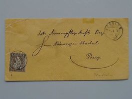 1873, Nr.30 mit BLINDZAHN auf Brief von BÜRGELEN nach "BERG"