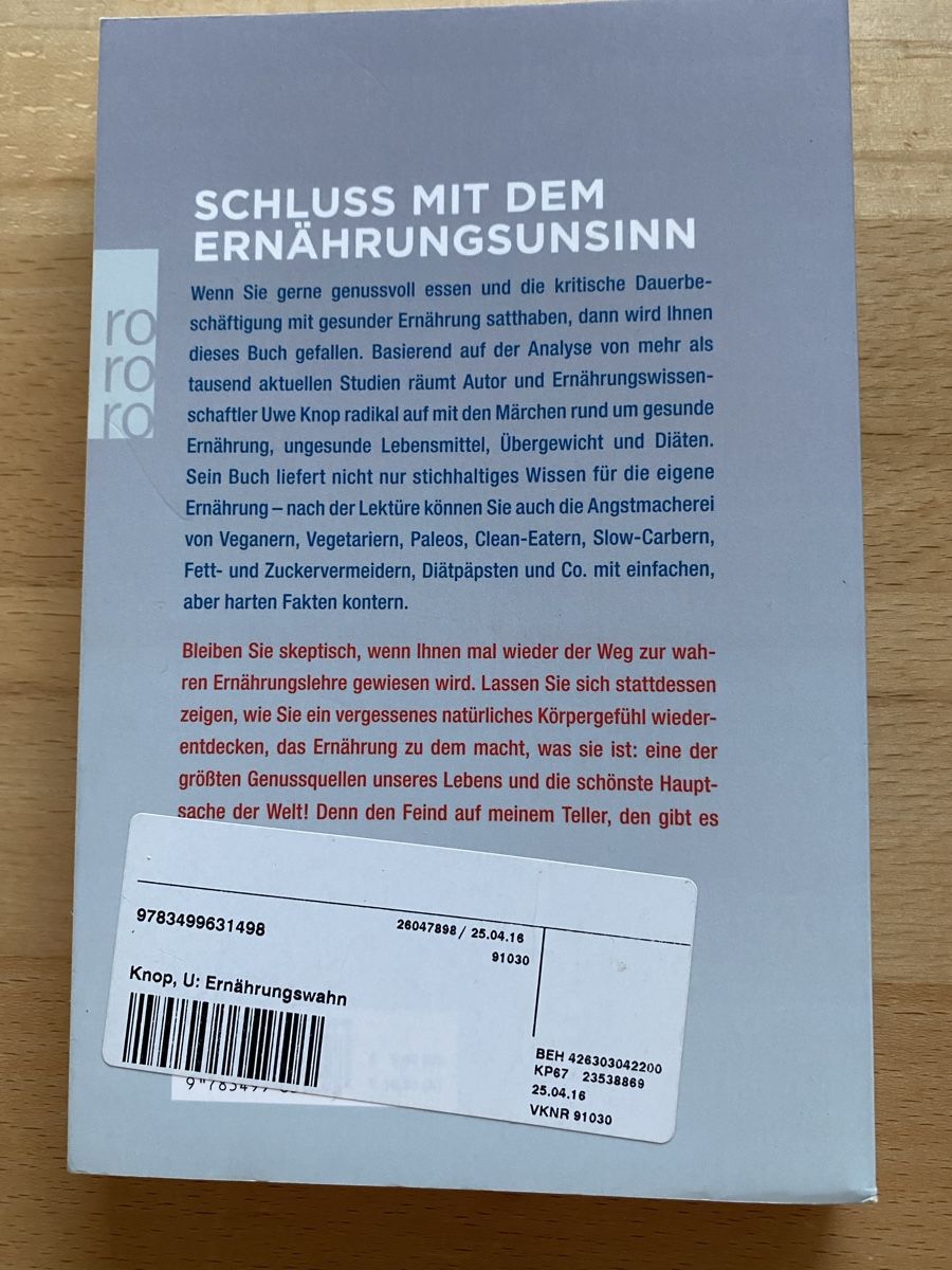 Libri: Ernährungswahn - Uwe Knop – Usato da Schwarzenburg venduto da Michellu 1