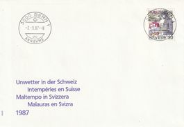 1987 Sondermarke Unwetter in der Schweiz ET - Vollstempel
