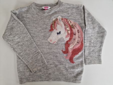Mädchen Pullover Kids Gr. 104 3-4Y Grau Pony