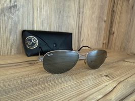 Original Ray-Ban Aviator Sonnenbrille – Silber – inkl. Etui