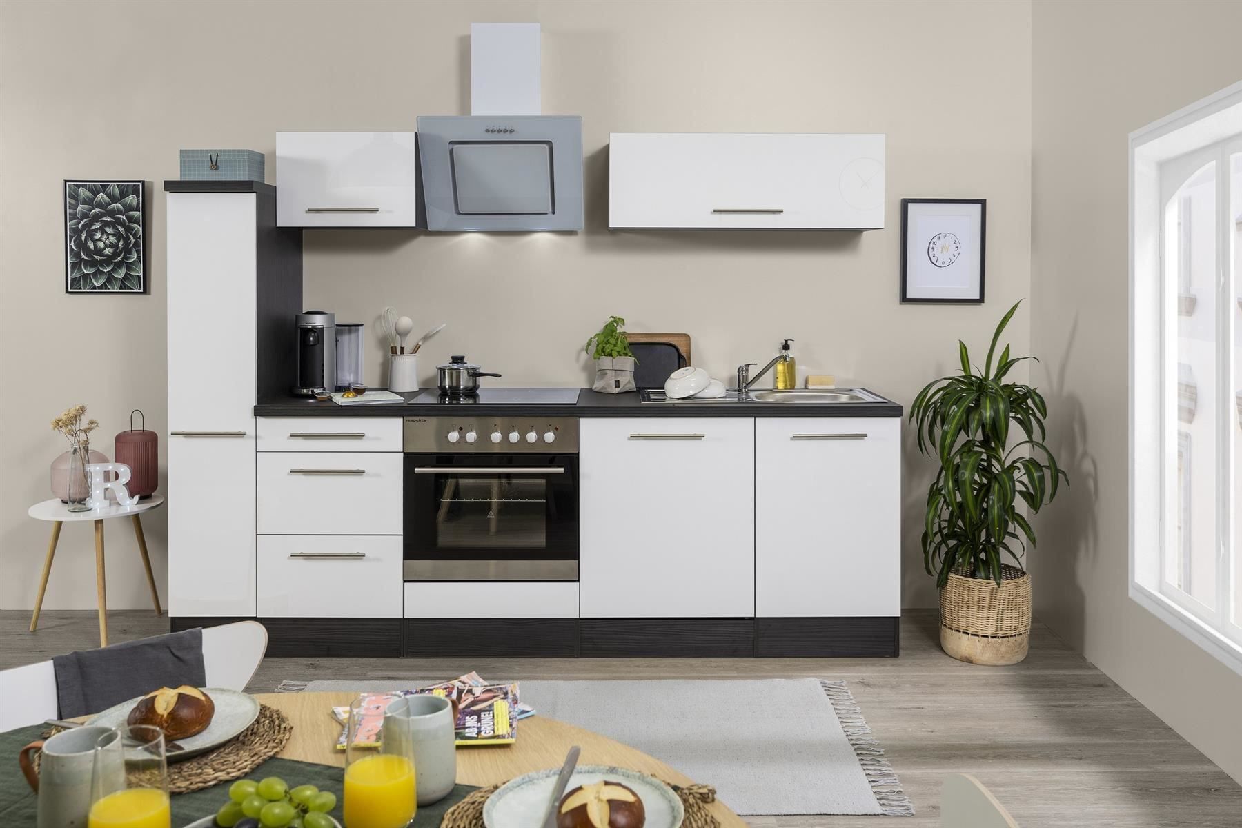 Cucine complete: 719 Küchenzeile Singleküche 250cm Ei/W - Küche Einbauküche – Nuovo e nell'imballaggio originale da Wallenwil venduto da toesstalvertrieb