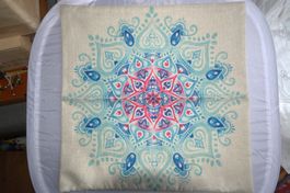 Kissenbezug Mandala Blau-Rot