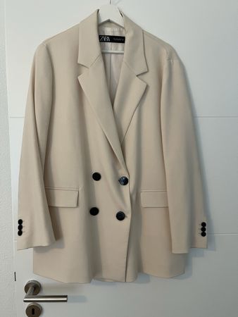 Zara Blazer, Crème, Grösse L, Oversized (53)