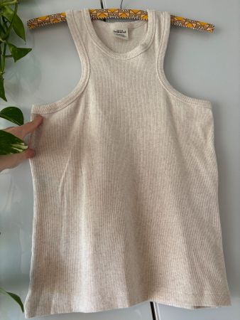 LAMAREL beige meliertes Rippshirt Gr. M/L