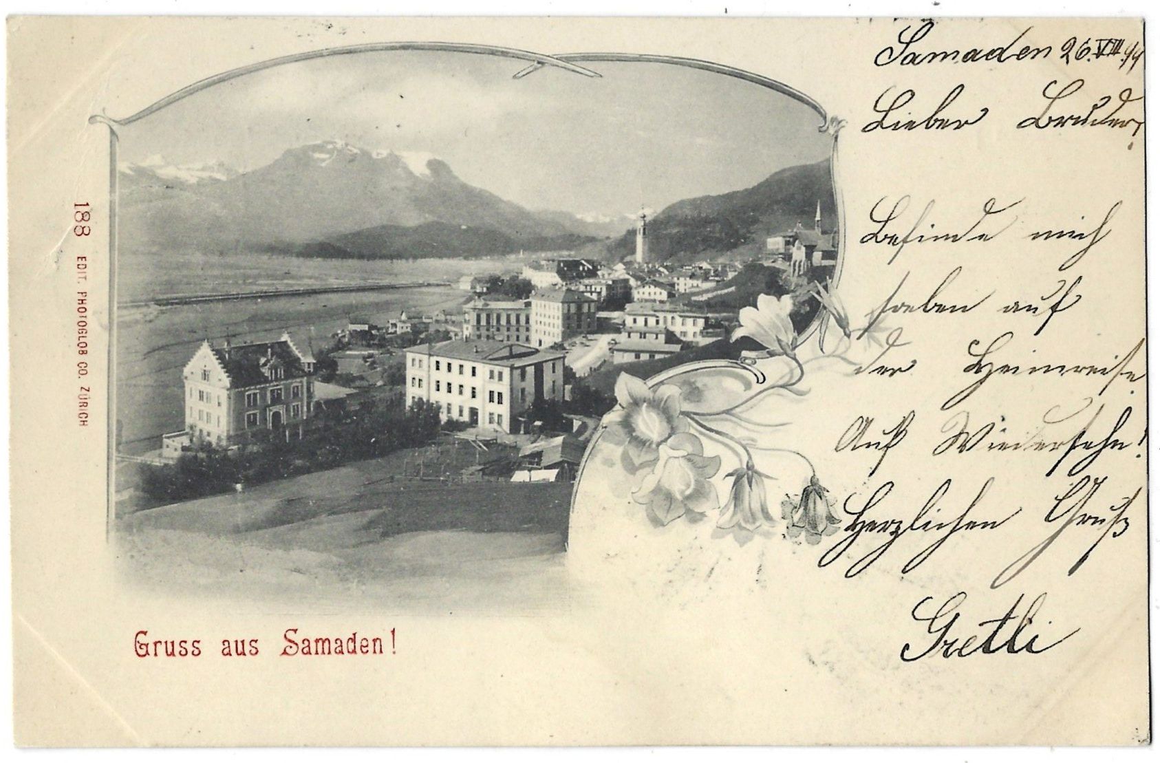 Cartoline postali: Gruss   aus   Samaden ! – Usato da Bütschwil venduto da Jackson1A