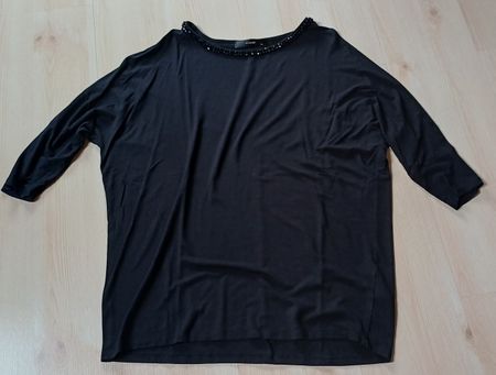 Schwarzes Hallhuber Shirt, XXL, mit Zierkragen – Top Zustand