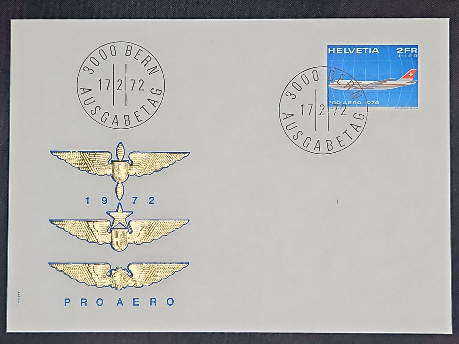 Tutti i francobolli: CL08 Enveloppe + Timbre Suisse 1972 – Usato da Cousset venduto da Patrick_Collections