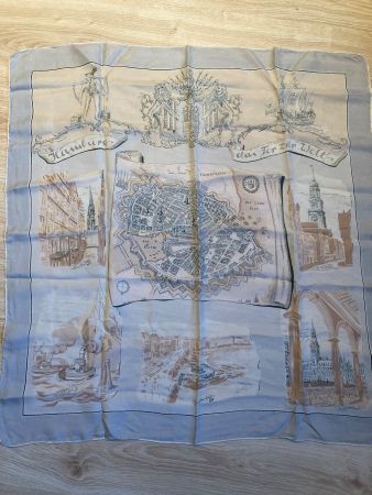 Vintage Seidentuch von Hamburg  78 x 75 cm
