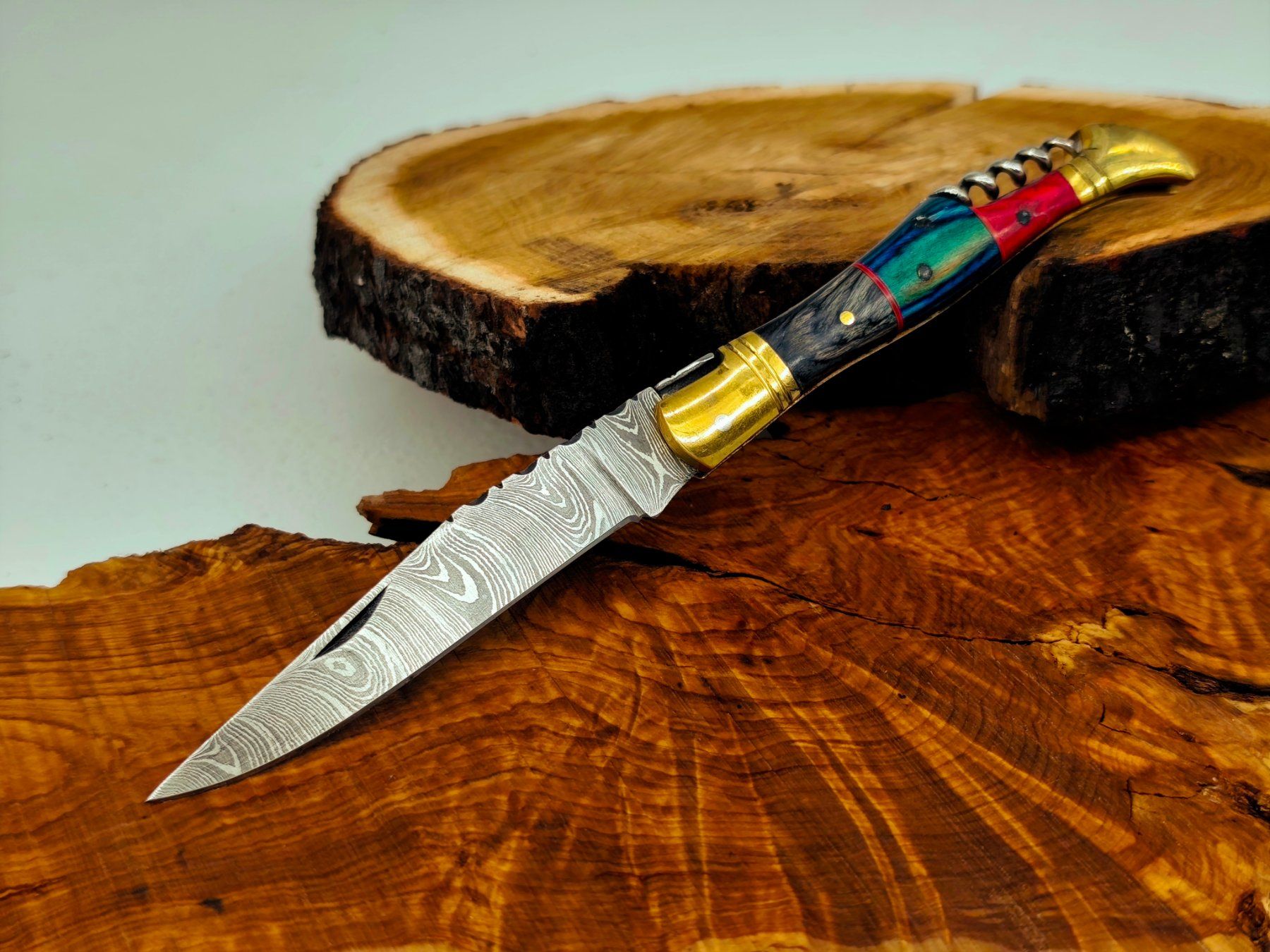 Accessori: Laguiole Damast Messer Klappmesser echtes Damastmesser – Nuovo e nell'imballaggio originale da Arlesheim venduto da Premius_1 1
