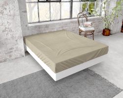 Flanel Premium Spannbettlaken Taupe 160 x 200/210 cm