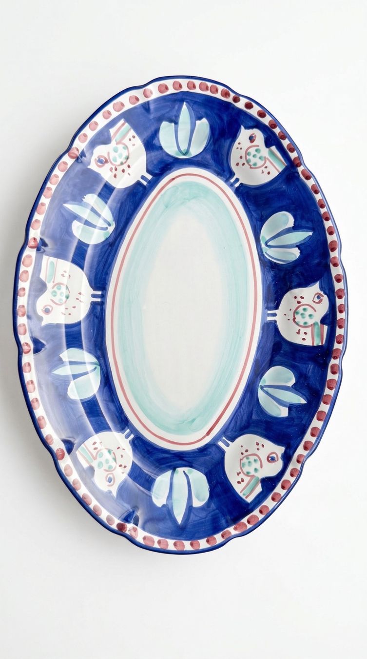 Piatti: Keramik Servierplatte oval handbemalt Italien – Nuovo (secondo la descrizione) da Silvaplana venduto da pic.ceramics