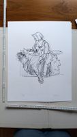Signierte Serigraphie Frauenfigur 93/180