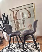Chaises Pamela - Duo - Velours Anthracite - Comme NEUVE