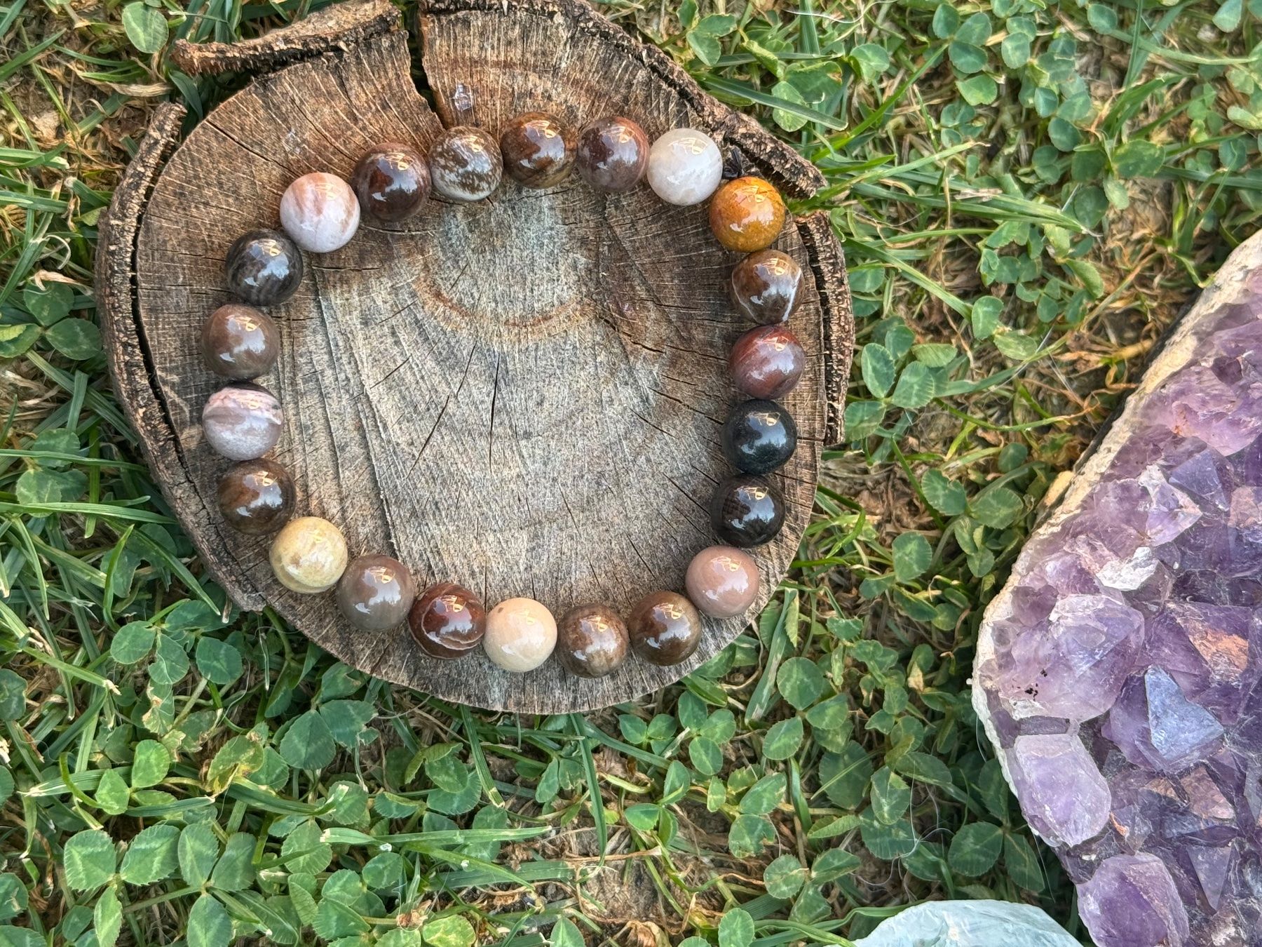 Bracciali & Braccialetti: Armband versteinertes Holz 8mm – Nuovo (secondo la descrizione) da Russikon venduto da Jennyfee_07 2