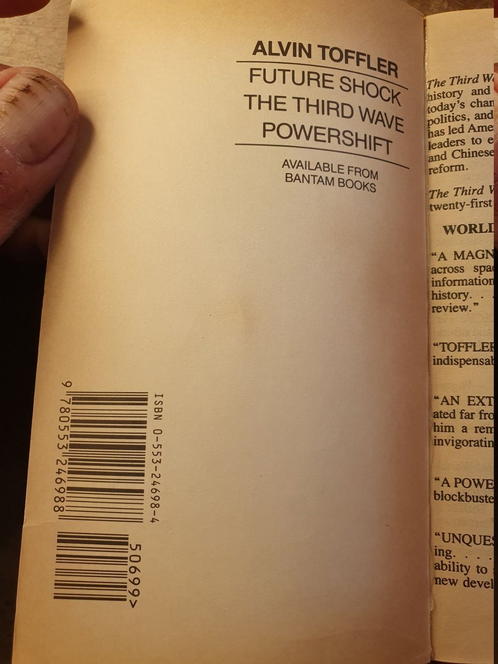 Bücher: The Third Wave - Alvin toffler – Gebraucht aus Zürich von loosebone 1