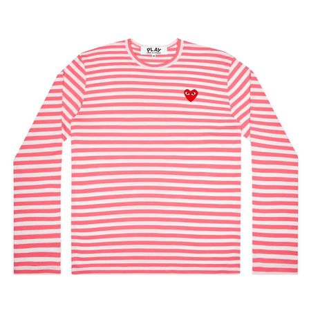 Comme des Garçons PLAY-Damen-Rosa/Weiss Medium