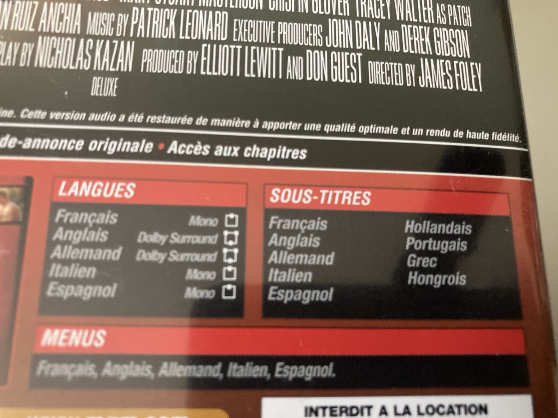 Tutti i DVDs: Comme un chien enragé - Sean Penn Christopher Walken – Usato da Neuchâtel venduto da Rougesky 2