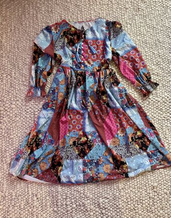 BOHO PATCHWORK KLEID – BUNT & FEMININ – GRÖSSE L/XL