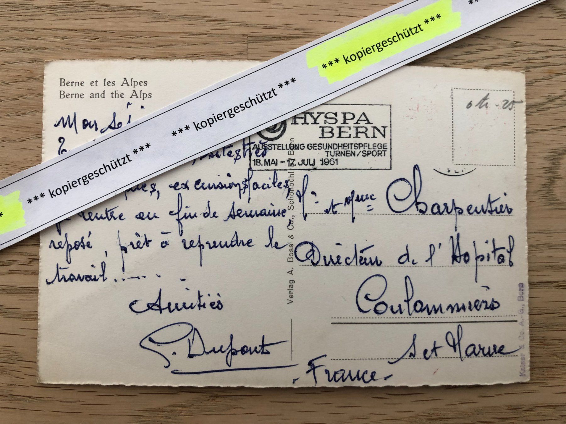 Cartoline postali: Bern und die Alpen AK – Usato da Hefenhofen venduto da Bierinder 1