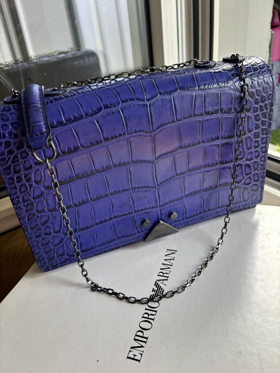 Emporio Armani Bag - Leather snake print purple - Mid size (Gebraucht ...