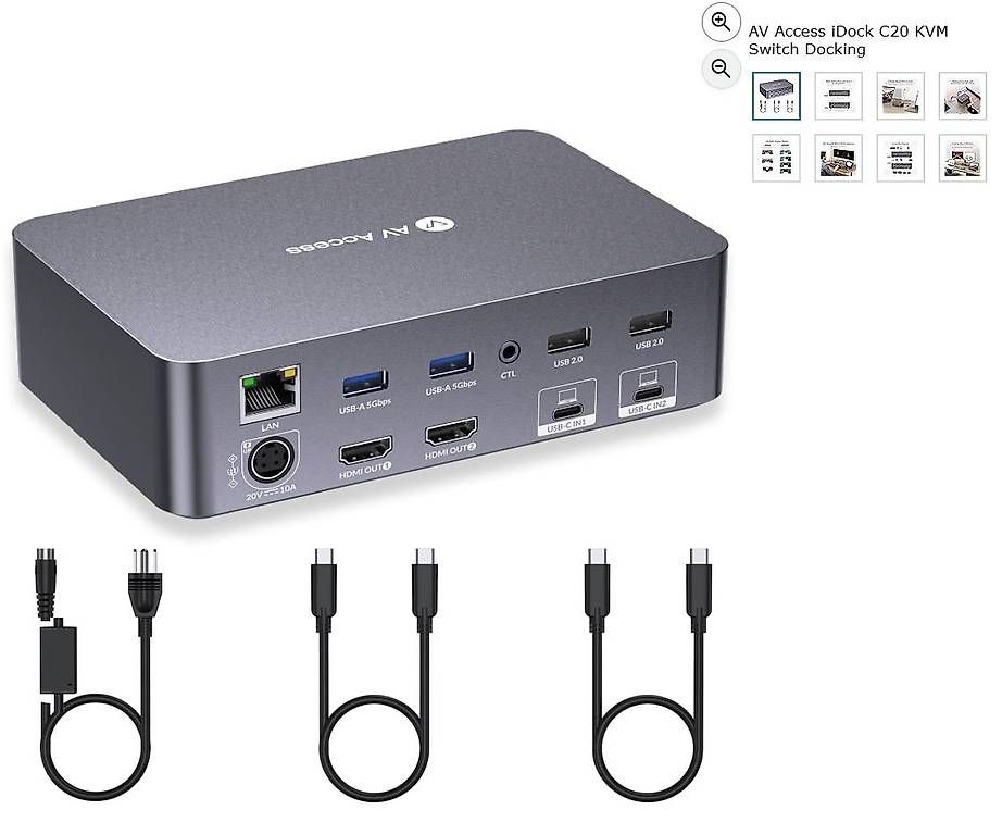 Docking station: Absolut nuewertige AV Access iDock C20 KVM Switch Docking – Nuovo (secondo la descrizione) da Wallisellen venduto da JohnnyBravo 1