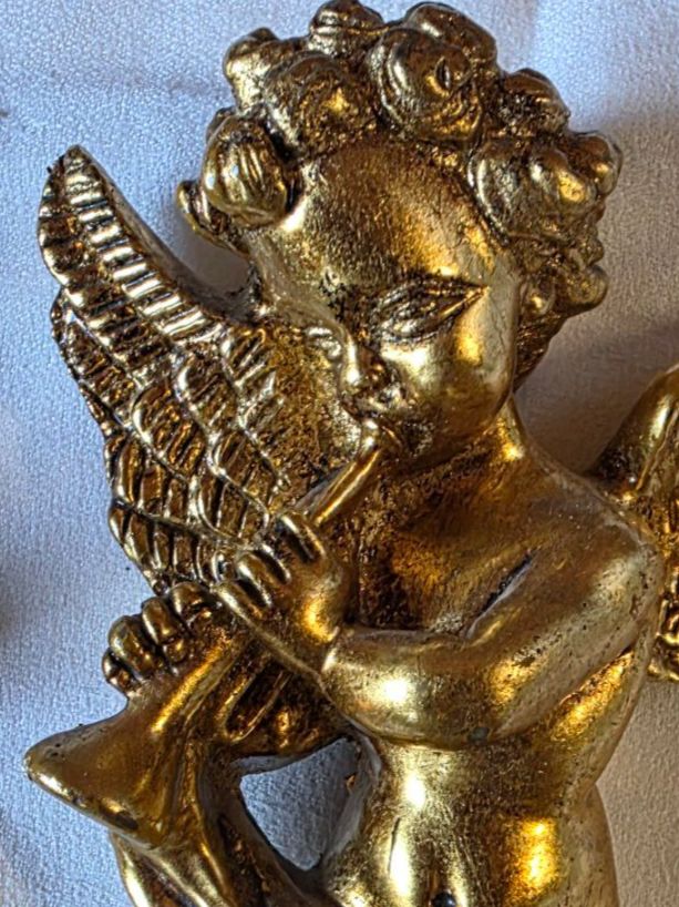 Figuren: 2 goldene Engel Metall Putten 20cm – Gebraucht aus Walterswil BE von Lonitti 3