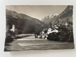Vintage Schwarzweiss-Foto Visp, alte Aufnahme um1940