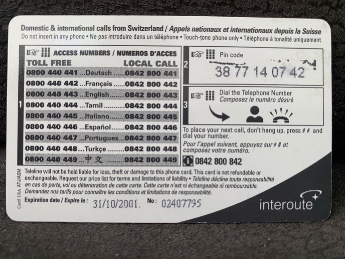 Telefon- & Taxkarten: Teleline – Gebraucht aus Lausanne von babacard10 1