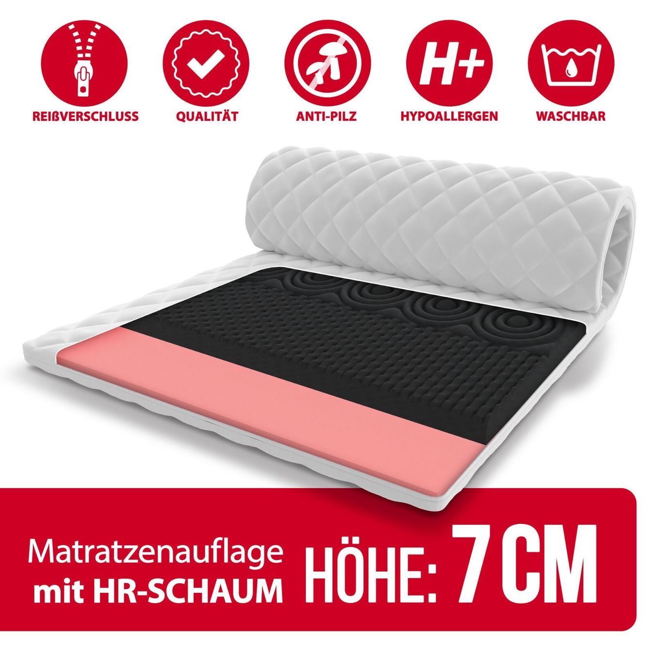Materassi: Topper 100x200 BECCA - HÖHE: 7cm H3 – Nuovo e nell'imballaggio originale da Wallenwil venduto da toesstal-vertrieb