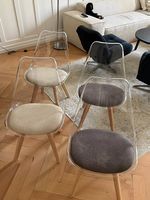 Vitra Eames Style Stühle 4 Stück Transparent Holz Leder