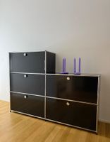 USM Haller Regal/Büro mit 5 Klappen, schwarz