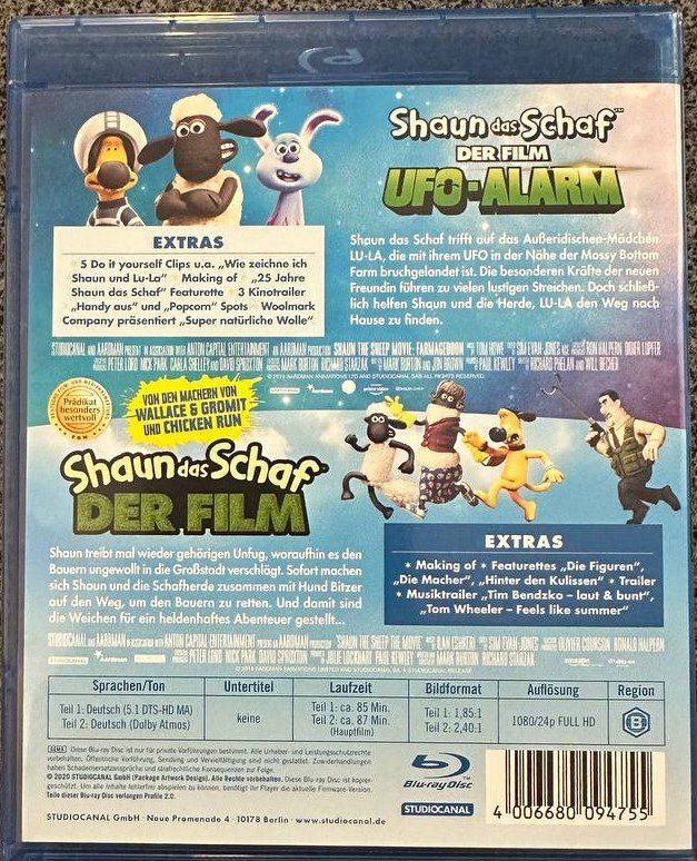 Tutti i DVDs: 2 Shaun das Schaf Filme Blu-ray Disc – Usato da Beringen venduto da Mantafisch1 1