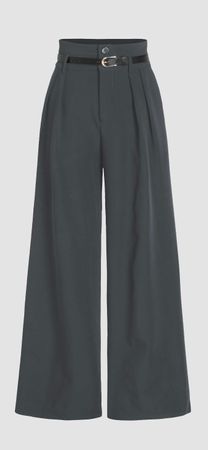 pantalon plissé taille haute avec ceinture