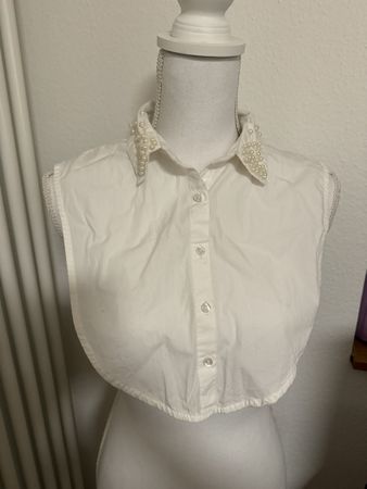 ONLY Hemdkragen mit Perlen (Kragenaufsatz), weiss, NEU