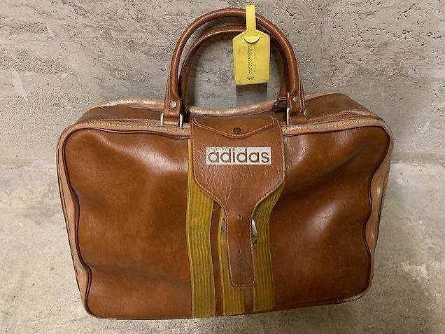 Grand Sac Vintage Forme Valise Années 60/70 - Simili Autruche Crème, Avec Clé