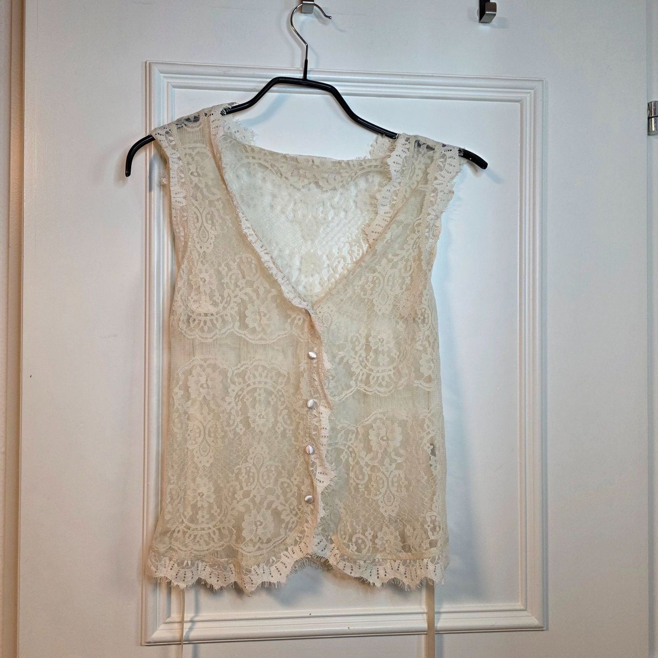 Blusen: Spitzenbluse creme Gr. M – elegant, transparent – Gebraucht aus Wald ZH von CapLux 4
