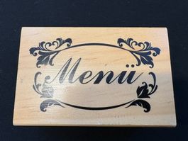 Menü Stempel aus Holz, ideal für Karten.