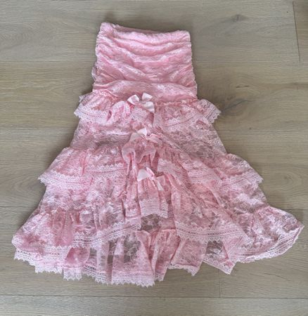Dolls Kill Spitzen Maxirock/ Pink Lace Maxi Skirt