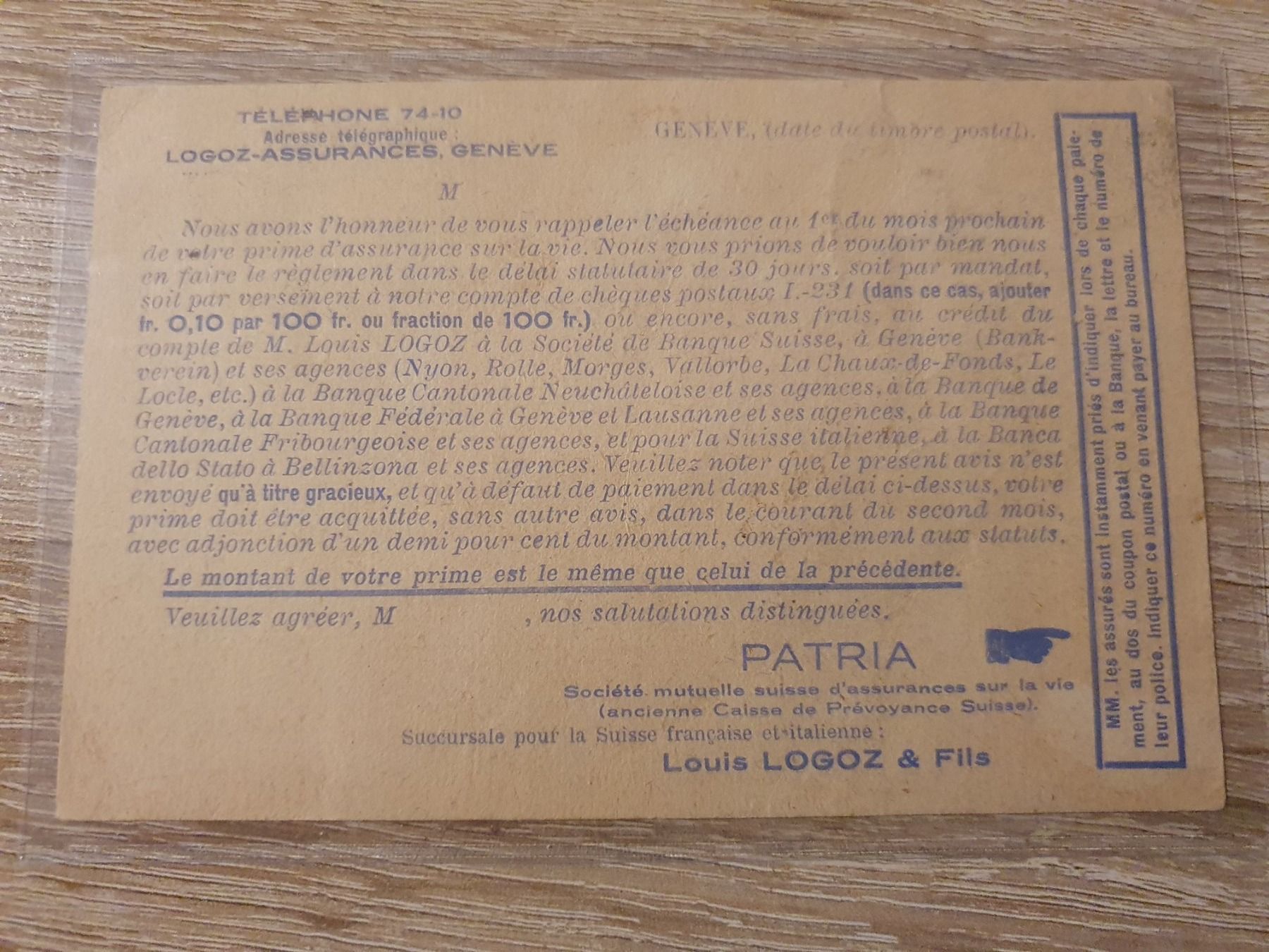 Tutti i francobolli: Genve P P – Usato da Balgach venduto da SIMEON27 1