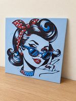 Quadro decorativo Pin-Up stile vintage – stampa 3D multicolo