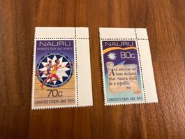 2 tolle Briefmarken Nauru