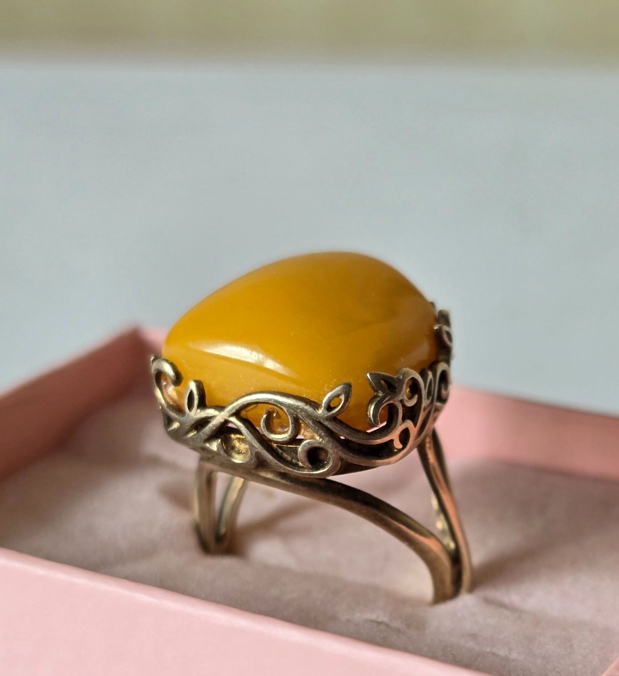 Anelli: Jugendstil Ring, 925 vergoldet, Bakelit od Bernstein – Usato da Rheinau venduto da MakalekaAloha 3